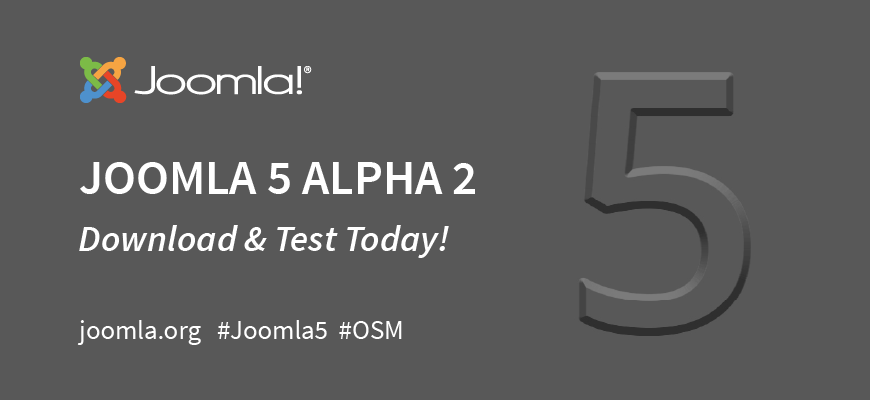 Grey marketing image for Joomla 5.0 Alpha2